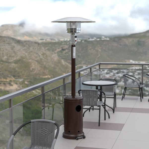 Flash Furniture Round Outdoor Patio Heater - Bronze -7.5 Feet Tall NAN-HSS-AGH-BR-GG - main